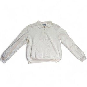 VTG National Womens Off White Collared Pullover